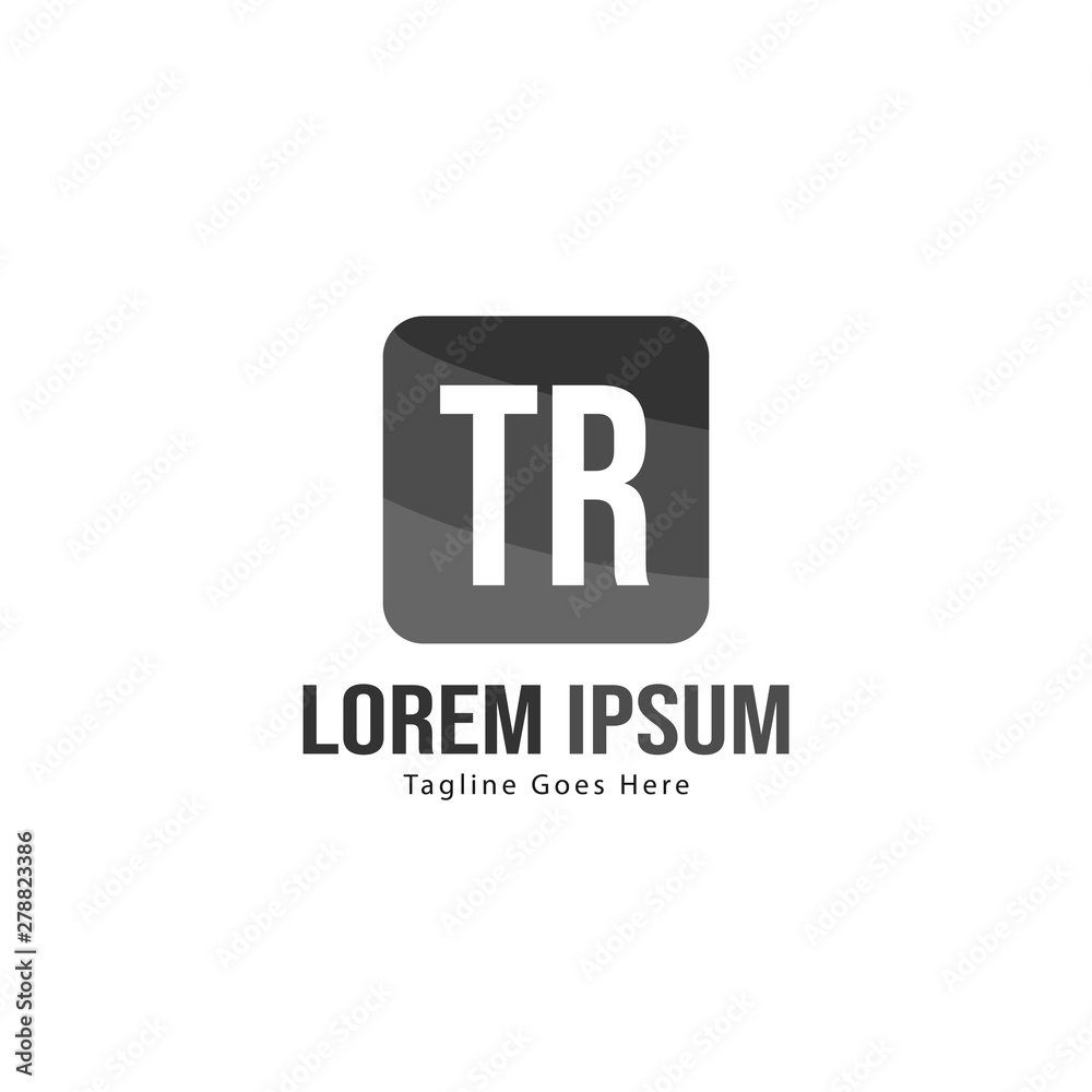 Initial TR logo template with modern frame. Minimalist TR letter logo vector illustration