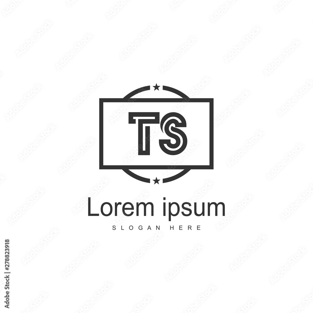 Initial TS logo template with modern frame. Minimalist TS letter logo vector illustration Initial TS logo template with modern frame. Minimalist TS letter logo vector illustration