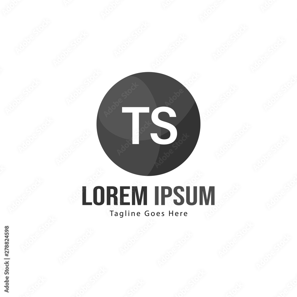 Initial TS logo template with modern frame. Minimalist TS letter logo vector illustration
