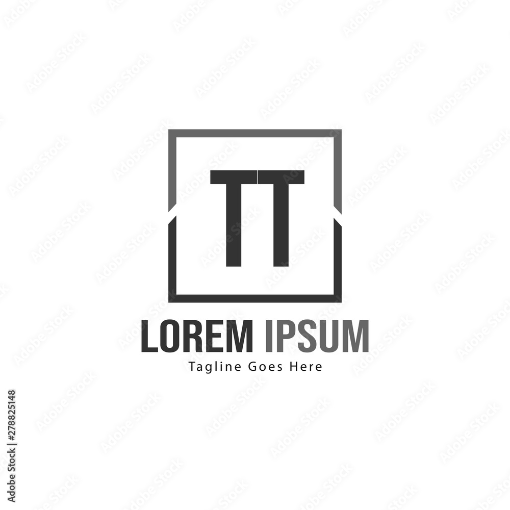 Initial TT logo template with modern frame. Minimalist TT letter logo vector illustration Initial TT logo template with modern frame. Minimalist TT letter logo vector illustration