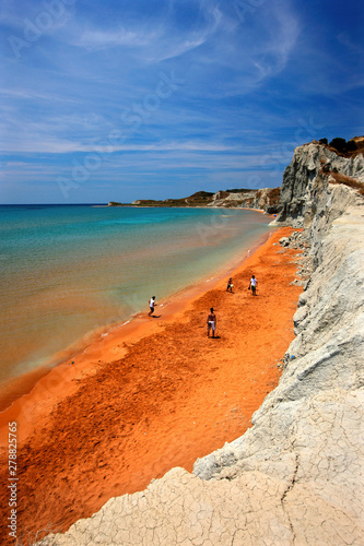 Xi beach, Kefalonia (or "Cephalonia") island, Eptanisa ("Seven Islands", Ionian sea, Greece. Xi beach is famous for its red-orange sand.
