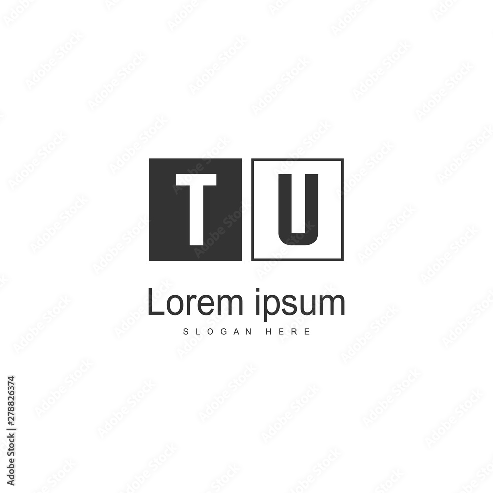 Initial TU logo template with modern frame. Minimalist TU letter logo vector illustration Initial TU logo template with modern frame. Minimalist TU letter logo vector illustration