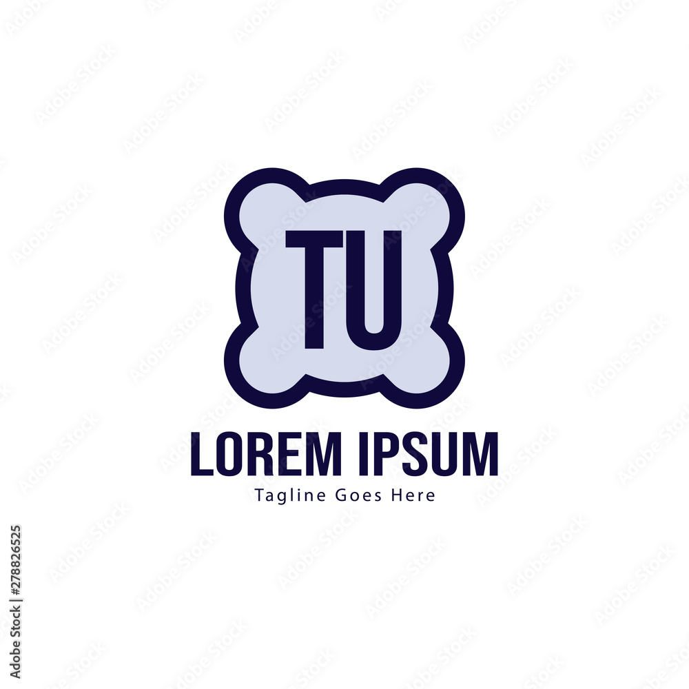 Initial TU logo template with modern frame. Minimalist TU letter logo vector illustration Initial TU logo template with modern frame. Minimalist TU letter logo vector illustration