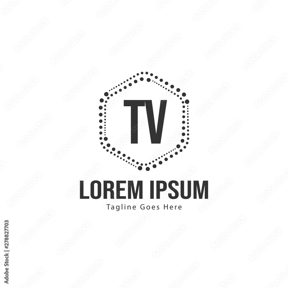 Initial TV logo template with modern frame. Minimalist TV letter logo vector illustration Initial TV logo template with modern frame. Minimalist TV letter logo vector illustration