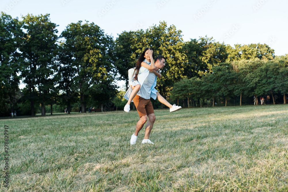 young woman running in the park young woman running in the park