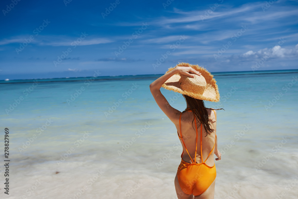 young woman in bikini on the beach