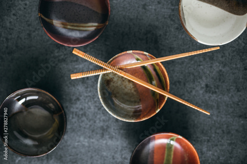 Stone Bowls with Wooden Chopsticks