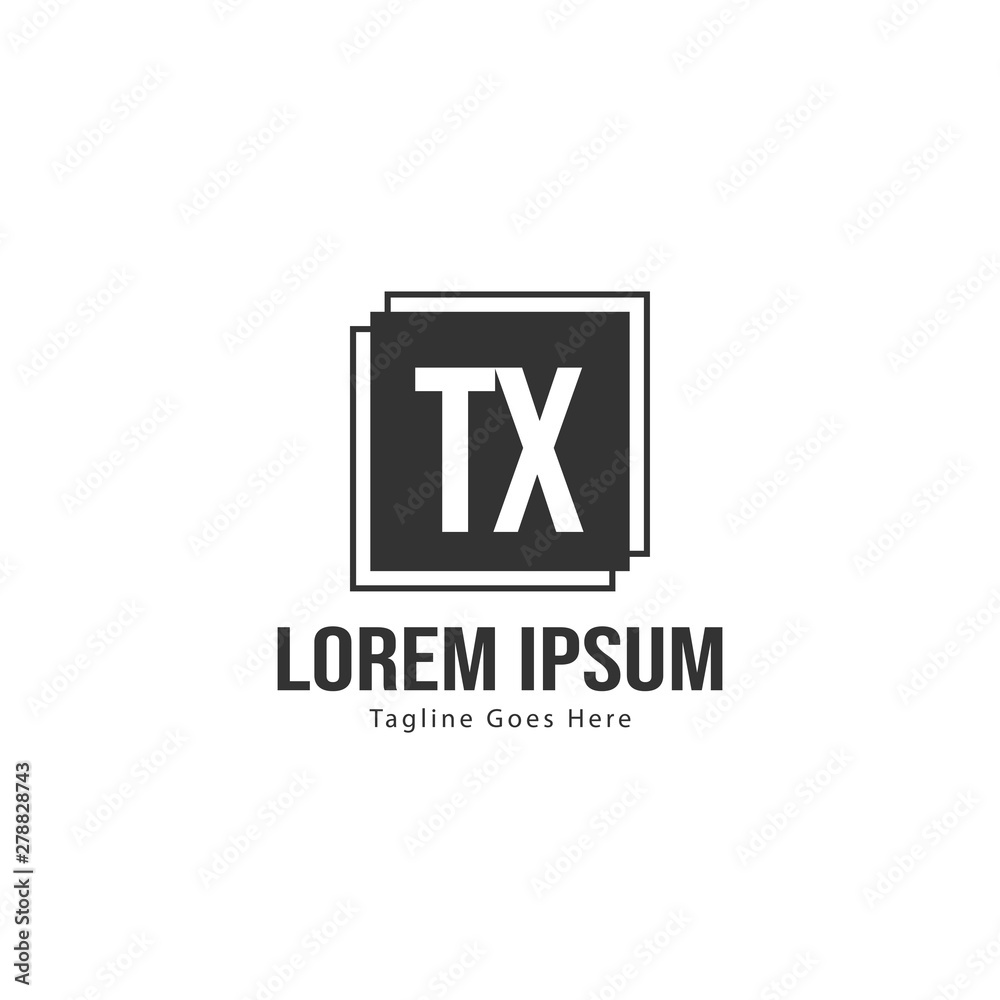 Initial TX logo template with modern frame. Minimalist TX letter logo vector illustration Initial TX logo template with modern frame. Minimalist TX letter logo vector illustration
