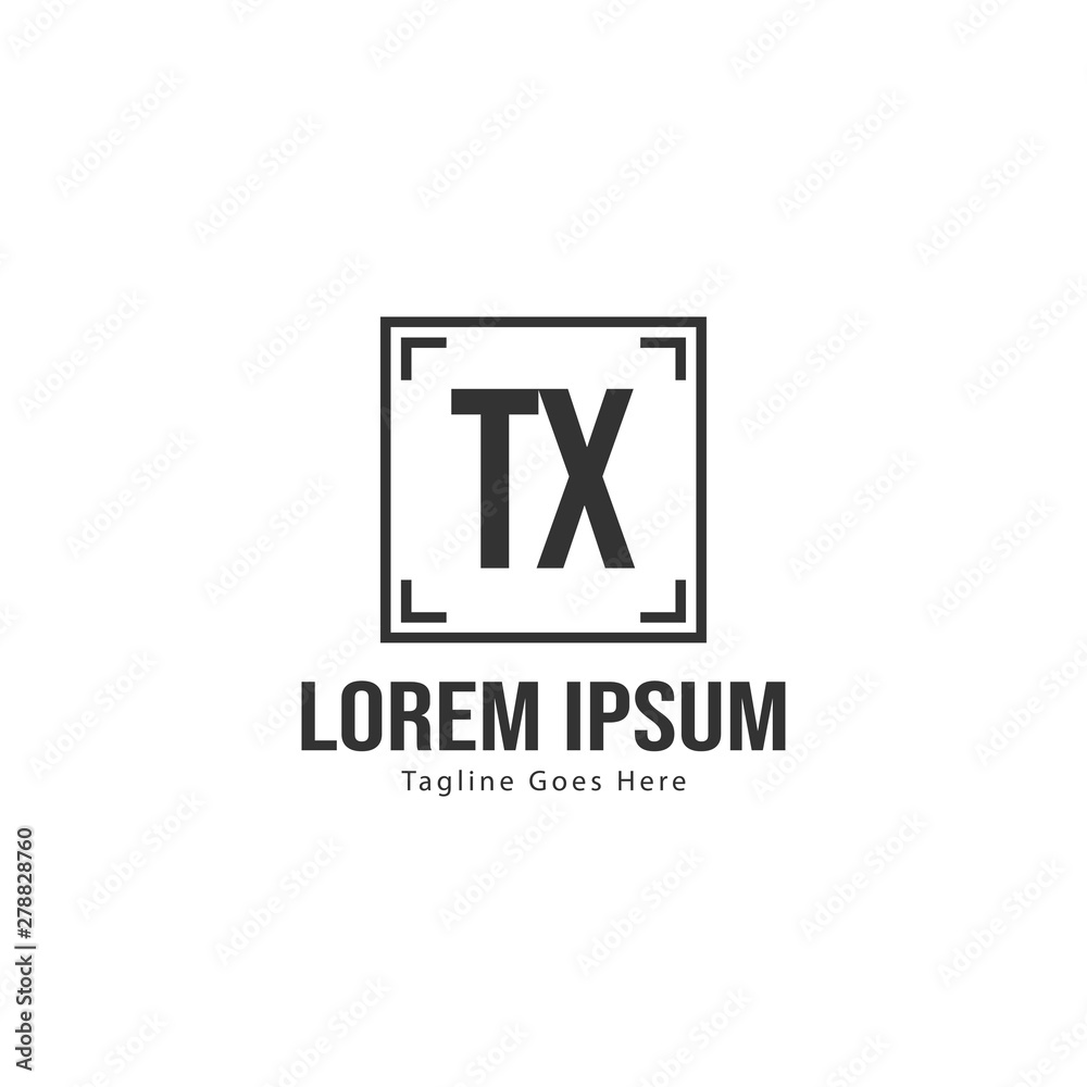 Initial TX logo template with modern frame. Minimalist TX letter logo vector illustration Initial TX logo template with modern frame. Minimalist TX letter logo vector illustration