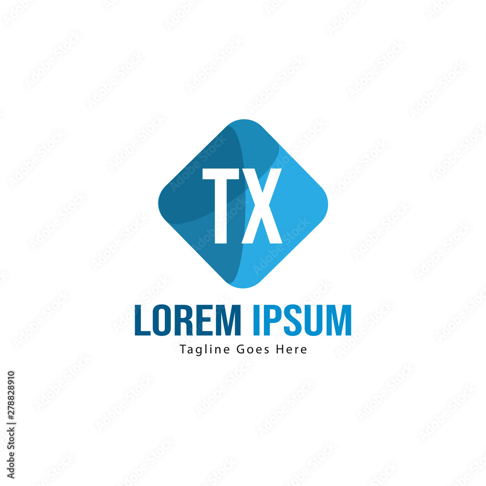 Initial TX logo template with modern frame. Minimalist TX letter logo vector illustration Initial TX logo template with modern frame. Minimalist TX letter logo vector illustration