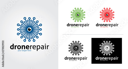 Drone repair creative and minimalist logo template Set