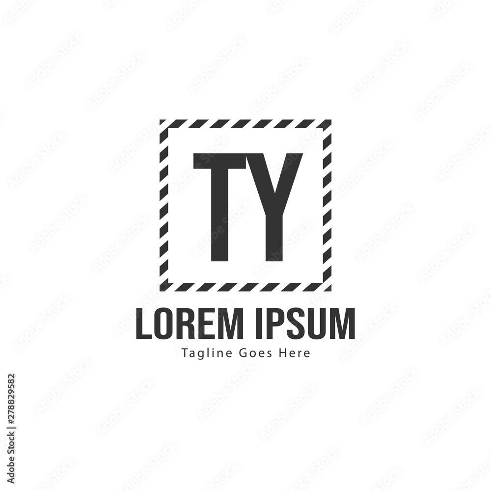 Initial TY logo template with modern frame. Minimalist TY letter logo vector illustration Initial TY logo template with modern frame. Minimalist TY letter logo vector illustration