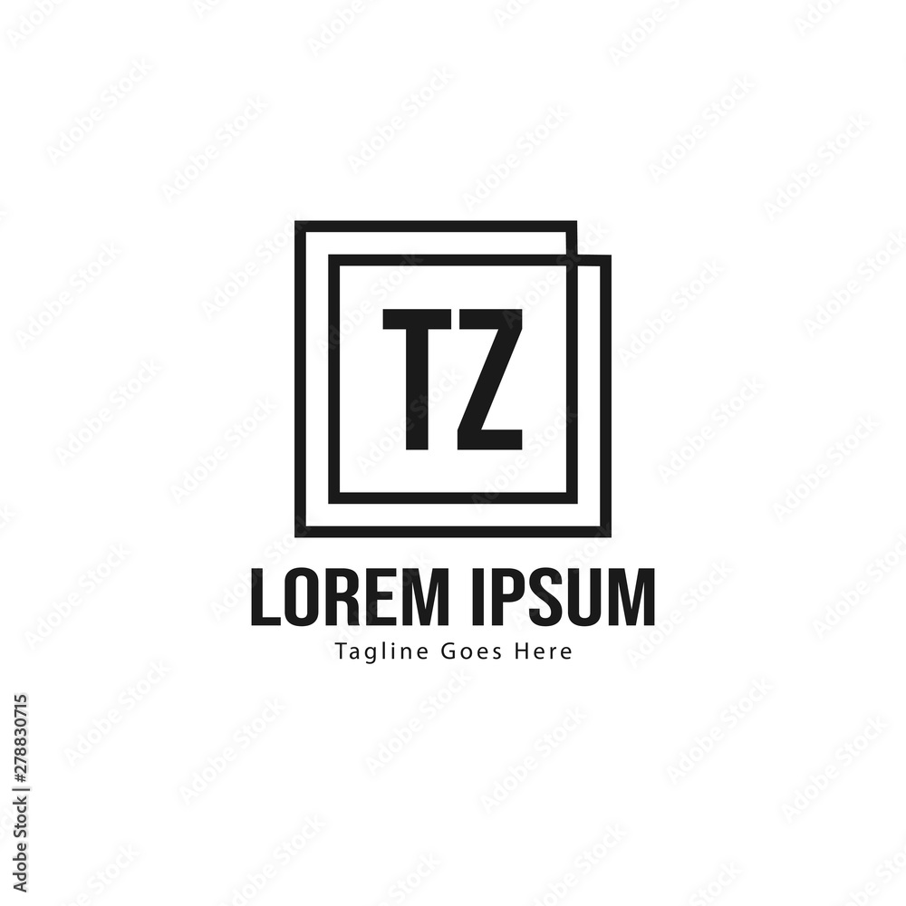 Initial TZ logo template with modern frame. Minimalist TZ letter logo vector illustration Initial TZ logo template with modern frame. Minimalist TZ letter logo vector illustration