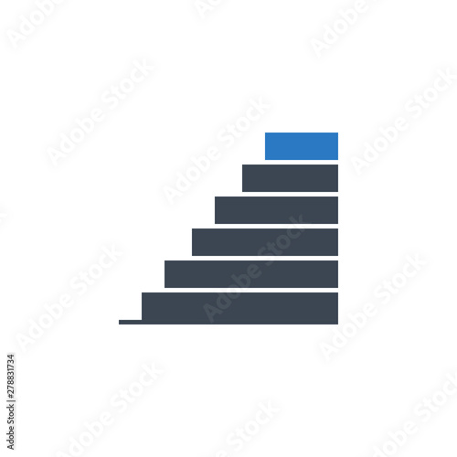 Stairs related vector glyph icon. Isolated on white background. Vector illustration.