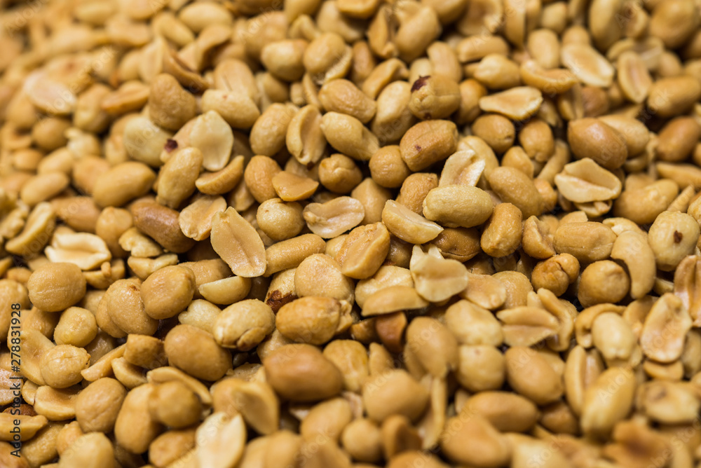 Close up of peanuts nuts on display