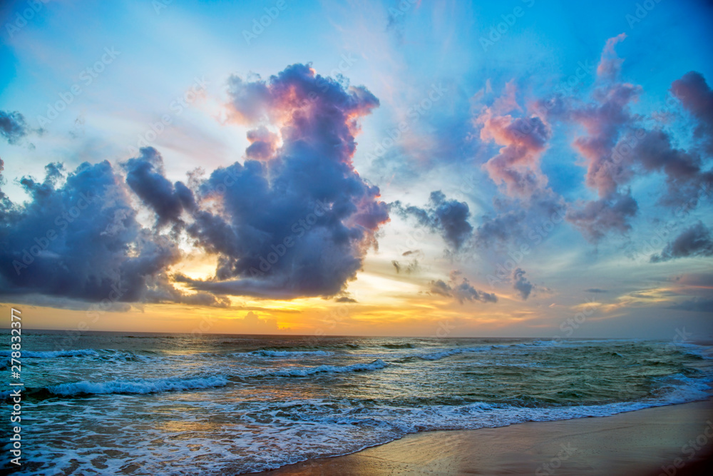 Majestic Clouds at Sunset over Ocean