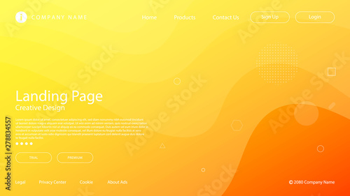 Abstract modern graphic element. Dynamical colored forms and waves. Gradient abstract banner with flowing liquid shapes. Template for the design of a website landing page or background.