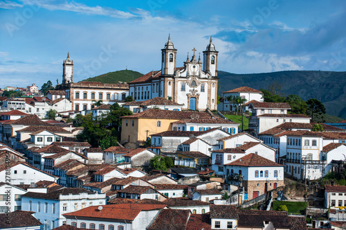 View of the colonial town of Ouro Preto, Minas Gerais, Brazil photo