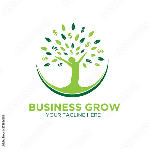 eco grow leaf logo designs