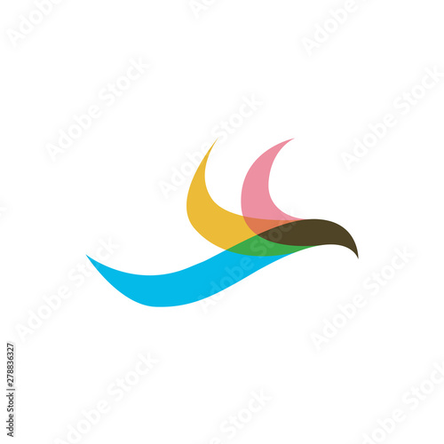 Stylized bird icon design element