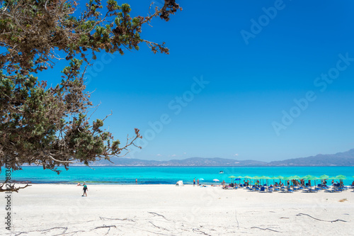 Exotic Chryssi island at the south of Crete, with the amazing Golden Beach, Greece © gatsi