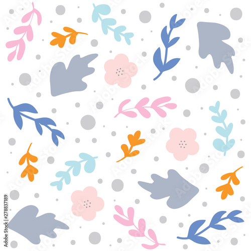 Summer floral seamless pattern, flat design for use as background, wrapping paper or wallpaper © Hermiadi