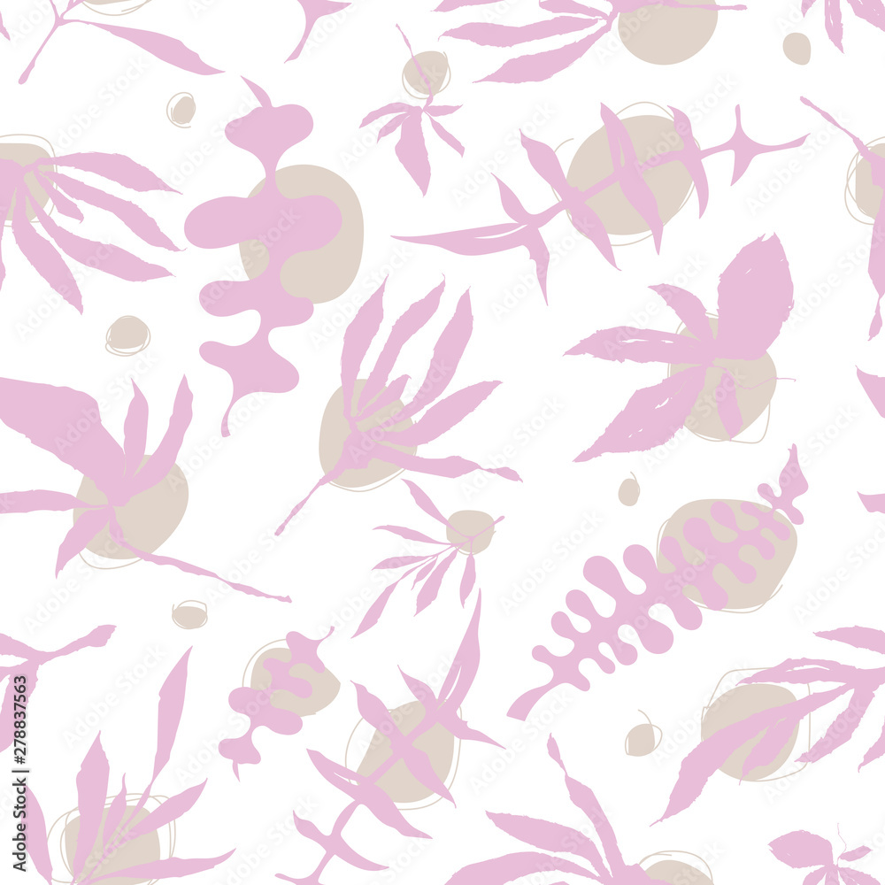 Floral foliage seamless pattern