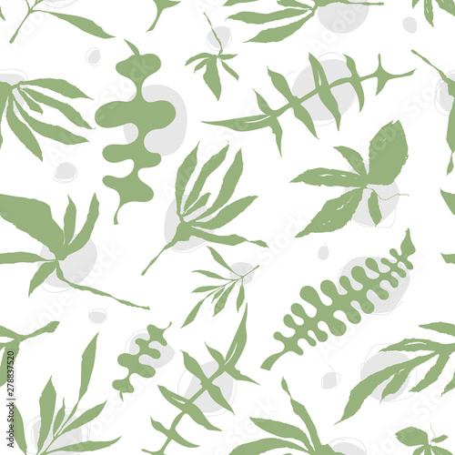 Floral foliage seamless pattern