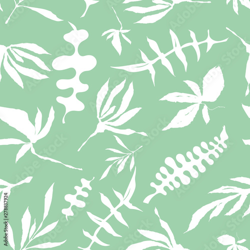 Floral foliage seamless pattern