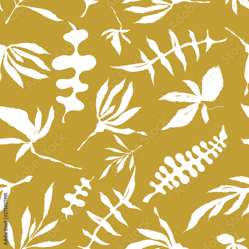 Floral foliage seamless pattern