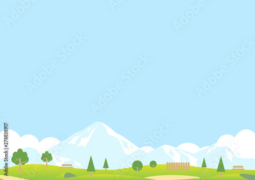 公園　雪山　風景