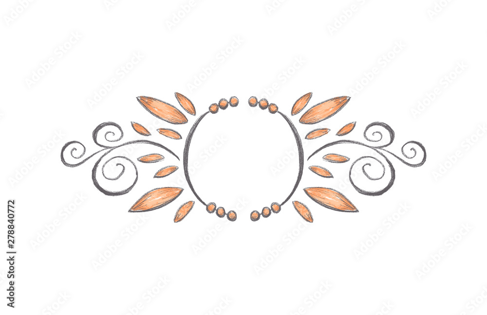 Hand drawn floral vignette Hand drawn floral vignette