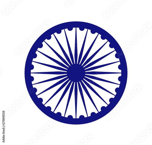 ashoka chakra icon. vector isolated sign, national symbol of India