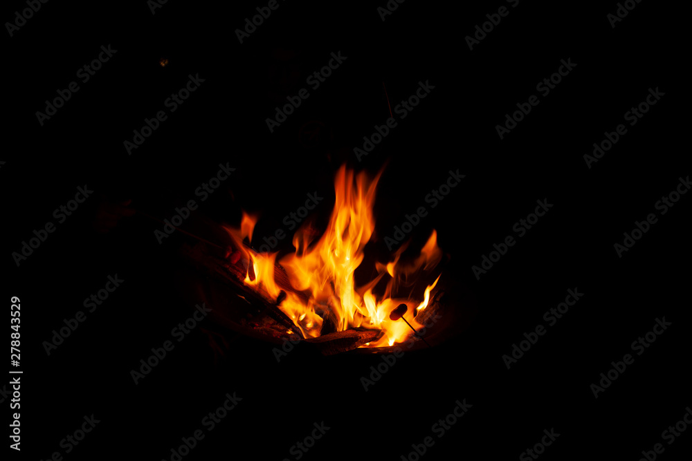 Cooking Sausage with firewood between trunks and flames photography taken with the help of a tripod at low speed with natural light Cocoyoc México Morelos Cooking Sausage with firewood between trunks and flames photography taken with the help of a tripod at low speed with natural light Cocoyoc México Morelos