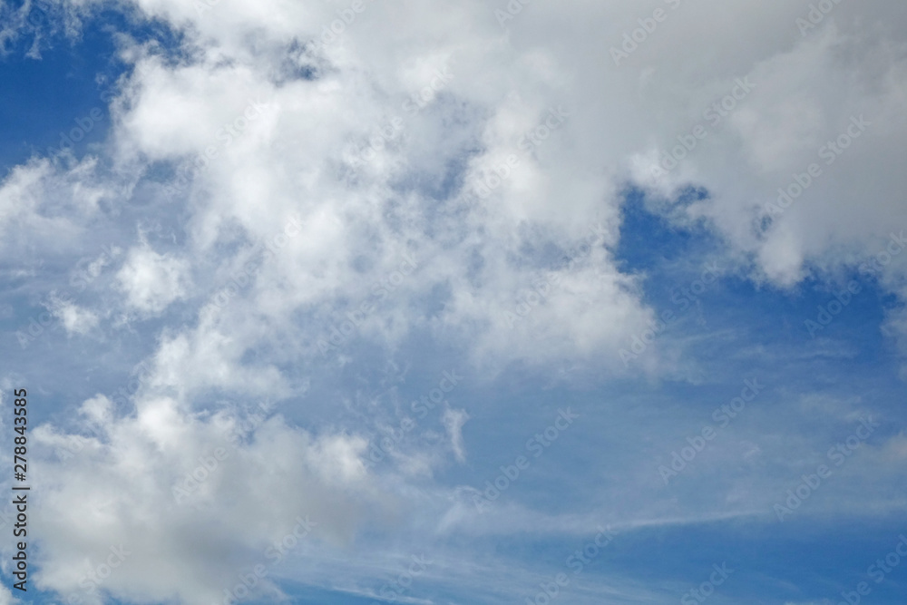 Beautiful blue sky with white clouds in summer Beautiful blue sky with white clouds in summer