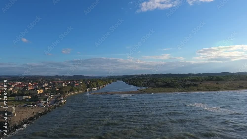 THE CONFLUENCE OF THE RIVER WITH THE SEA FROM THE AIR THE CONFLUENCE OF THE RIVER WITH THE SEA FROM THE AIR
