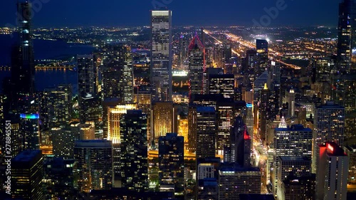 Wallpaper Mural Chicago from above - amazing aerial view in the evening - aerial photography Torontodigital.ca