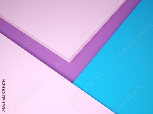 Geometric rectangular background, top view. 3D illustration