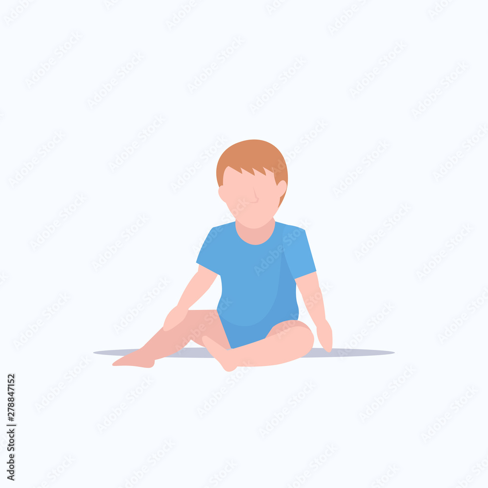 cute baby boy infant sitting toddler childhood concept male cartoon character flat full length cute baby boy infant sitting toddler childhood concept male cartoon character flat full length