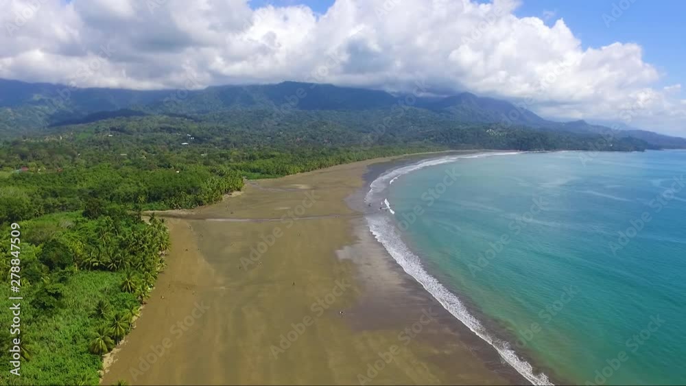 Aerial drone shot of Marino Ballena National Park in Uvita, Costa Rica Aerial drone shot of Marino Ballena National Park in Uvita, Costa Rica