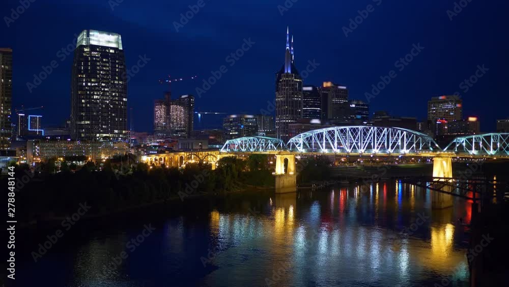Nashville by night - view over the skyline - travel photography Nashville by night - view over the skyline - travel photography