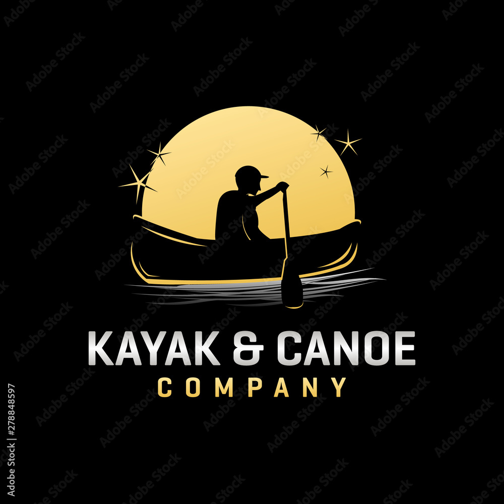 Kayak and canoe vacation rental company logo design inspiration