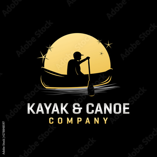 Kayak and canoe vacation rental company logo design inspiration
