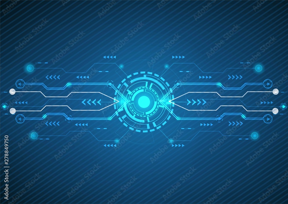 Abstract blue technology background.Vector circle and electricity line with blue electronic cycle.Digital data , circuit board, Scientific background,Digital art and Abstract background concept. Abstract blue technology background.Vector circle and electricity line with blue electronic cycle.Digital data , circuit board, Scientific background,Digital art and Abstract background concept.