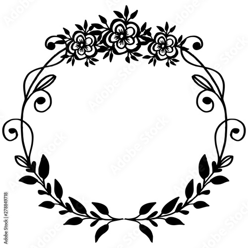 Poster for pattern ornamental decorative flower frame. Vector