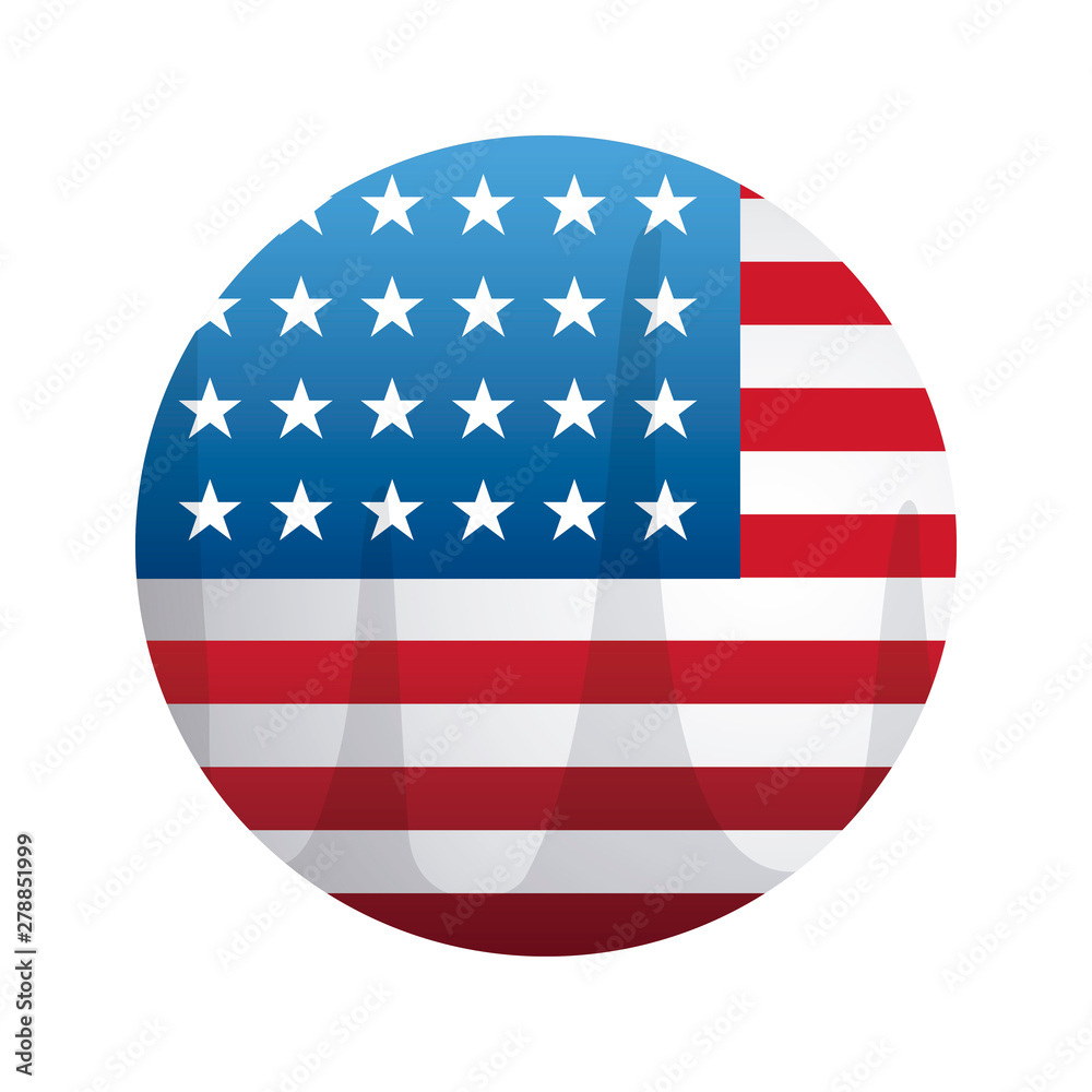 Fototapeta premium united state of american flag in circle shape