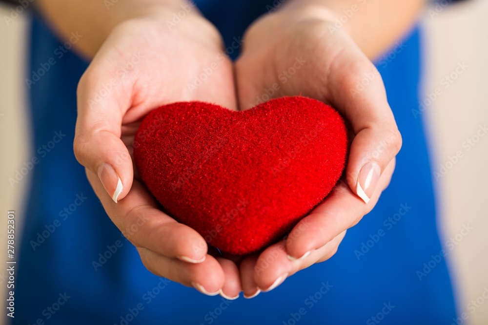 Closeup of a Woman Holding a Heart Closeup of a Woman Holding a Heart