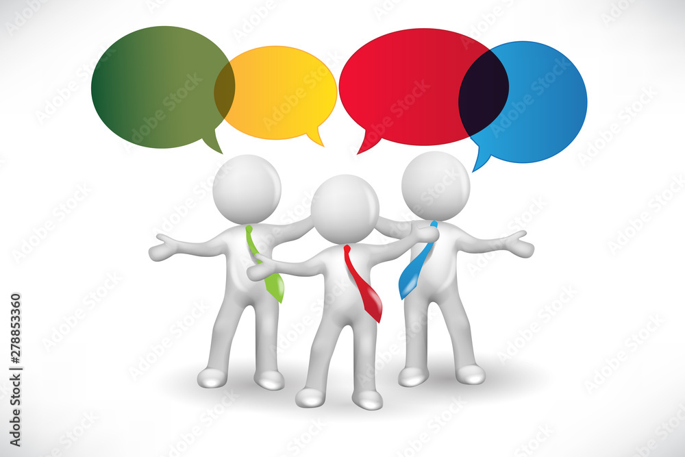 3D People speech commentary symbol logo vector 3D People speech commentary symbol logo vector