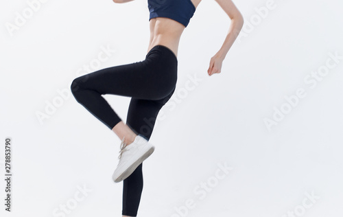 young woman doing stretching exercise