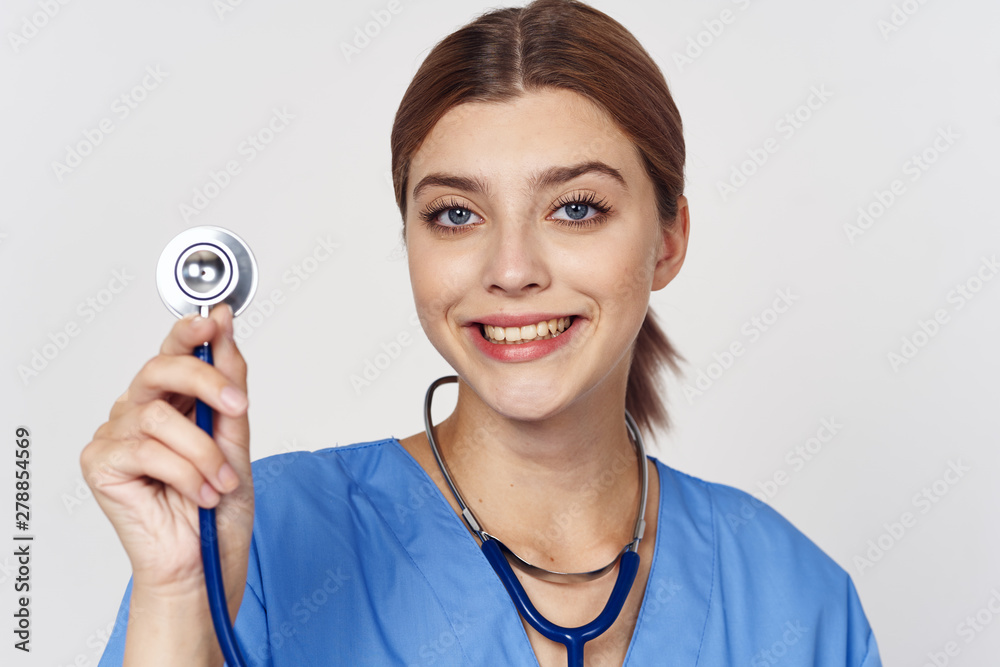 female doctor with stethoscope female doctor with stethoscope